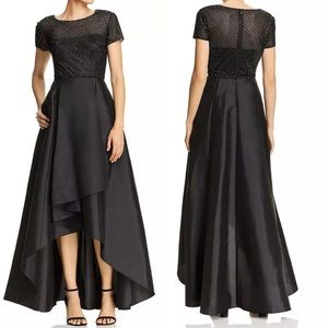 Adrianna Papell Formal Hi-Low Evening Dress Black